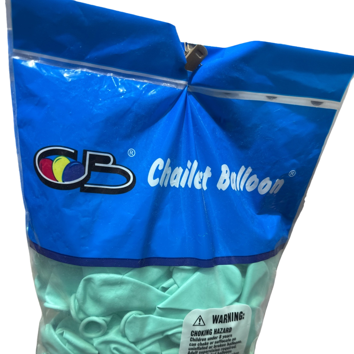 بالونات خضراء فاتحة اللون في أكياس زرقاء Item Picture