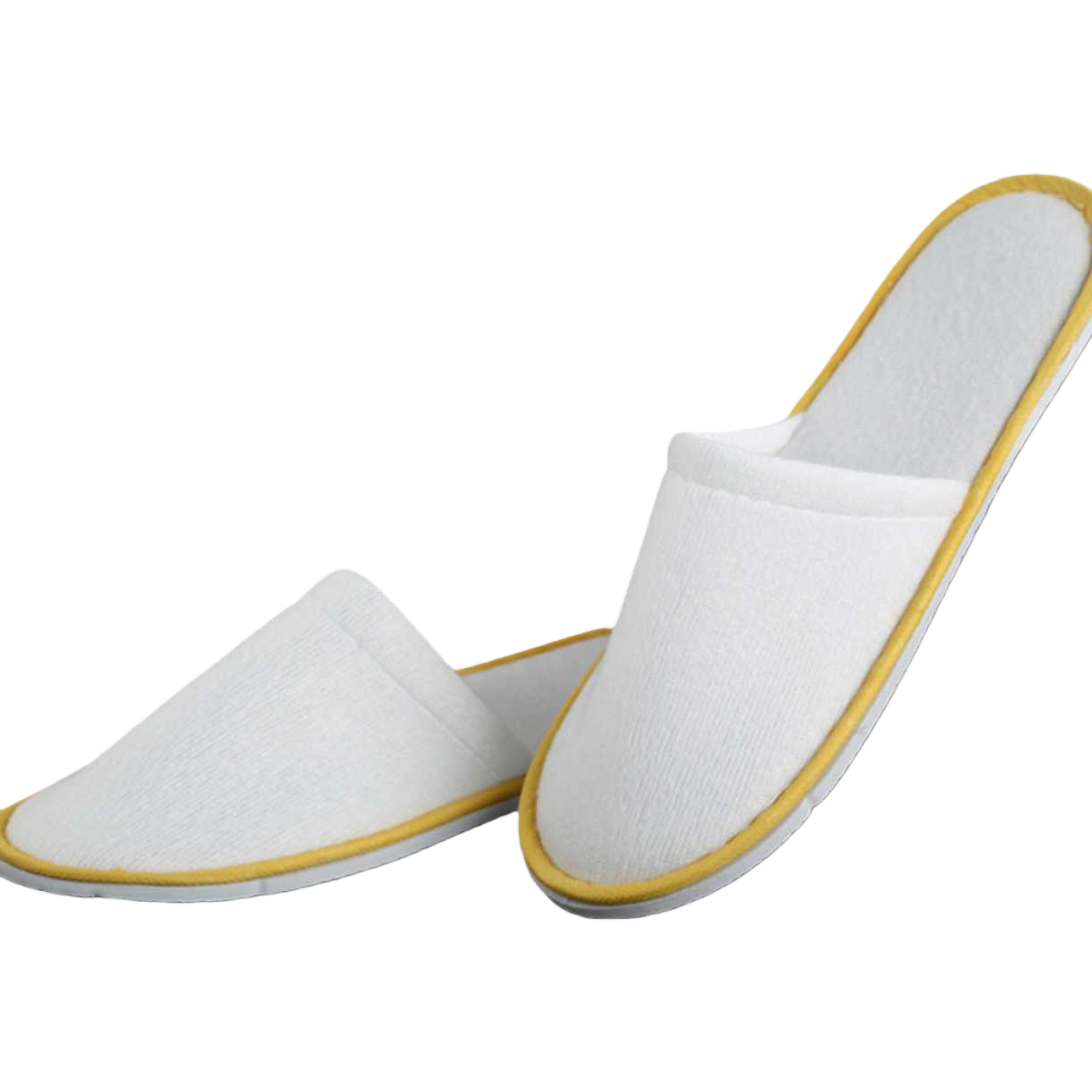 Women's summer anti-slip soft-soled home flip-flops with yellow edges and inlaid soles Item Picture