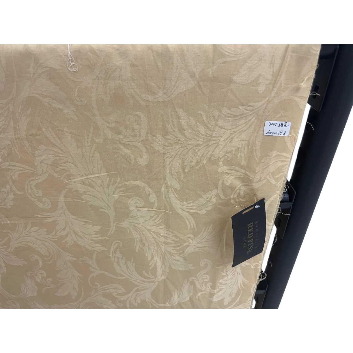 Beige floral pattern fabric for home wear, handcrafted DIY fabric material Item Picture