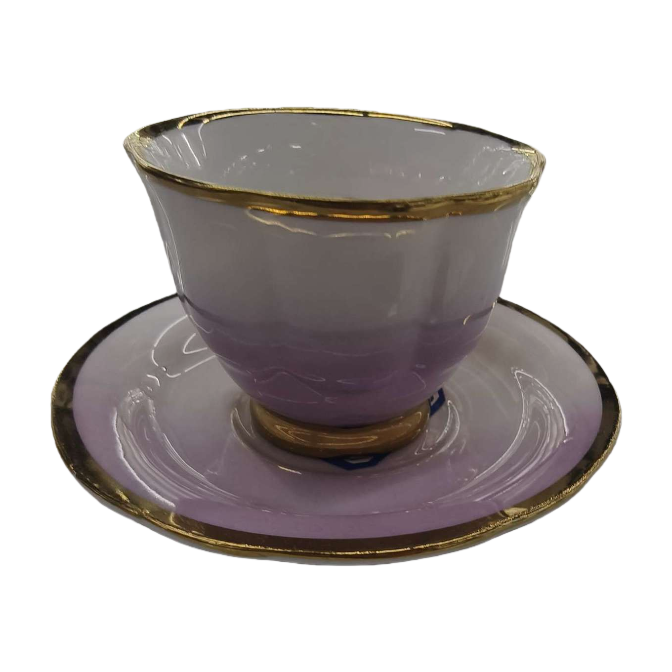 紫色金边茶杯配茶托陶瓷家用办公茶具套装 Item Picture