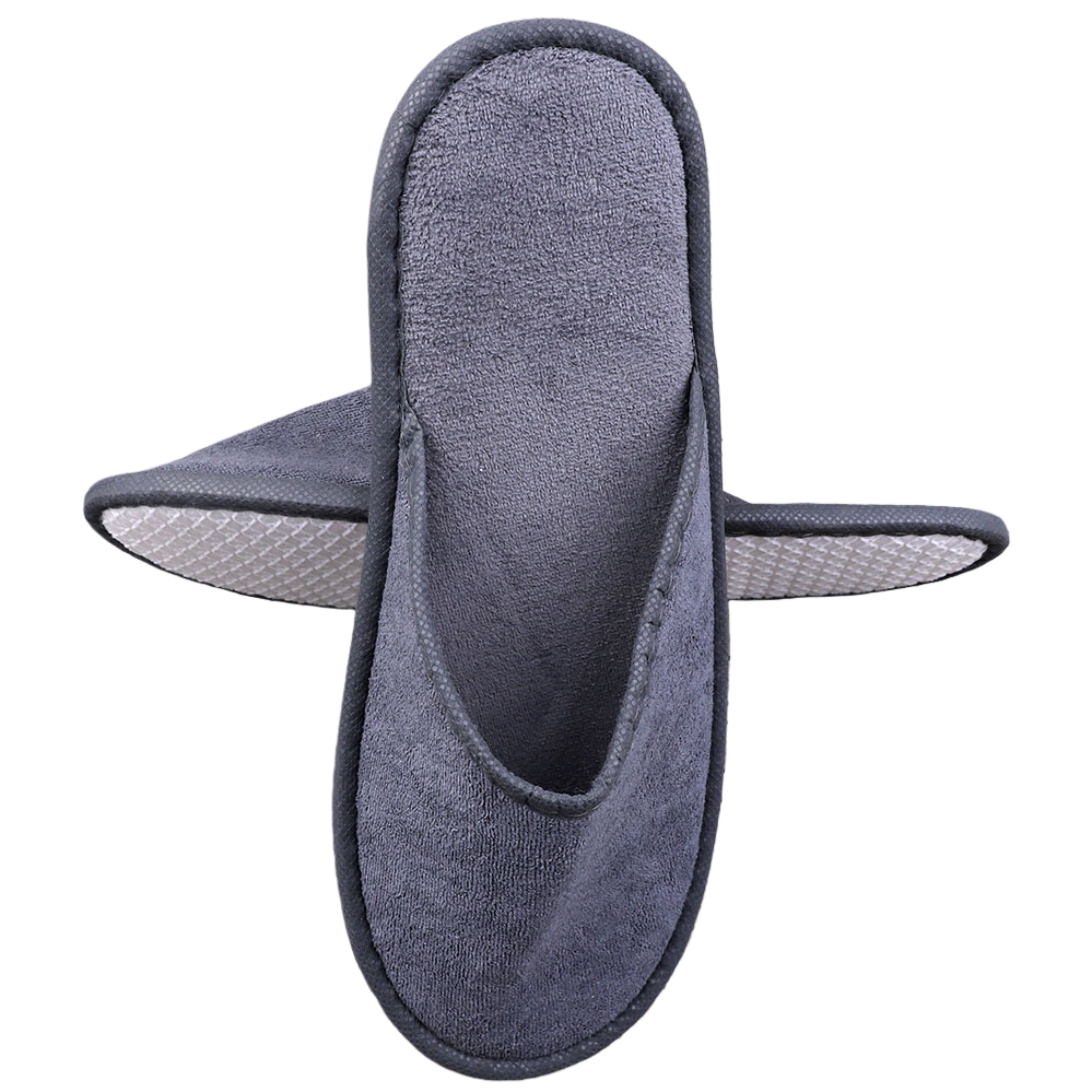 Grey home cotton and linen slippers for both men and women, breathable and anti-slip soft-soled casual slippers Item Picture
