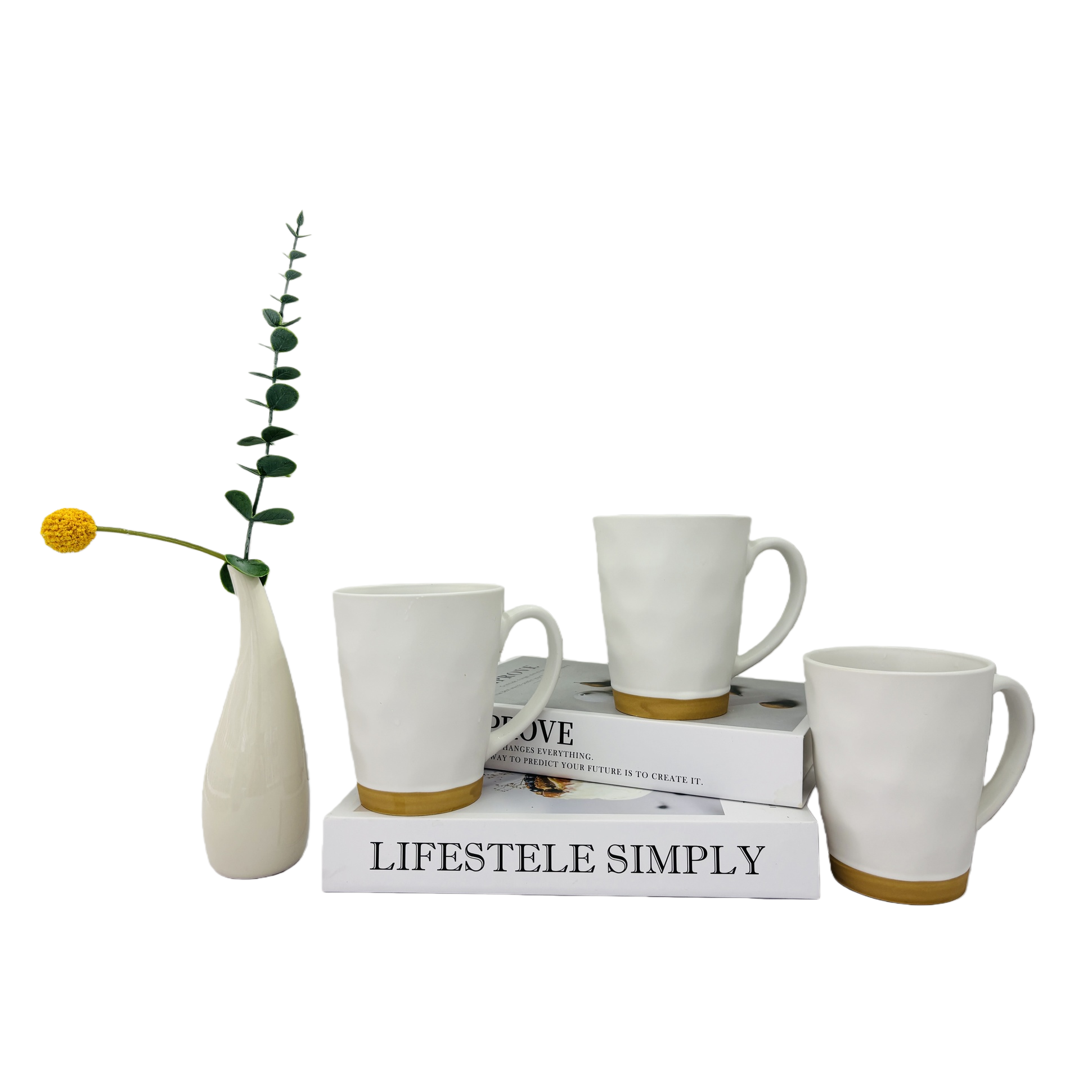 White ceramic mug, simple household coffee cup, 350ml Item Picture