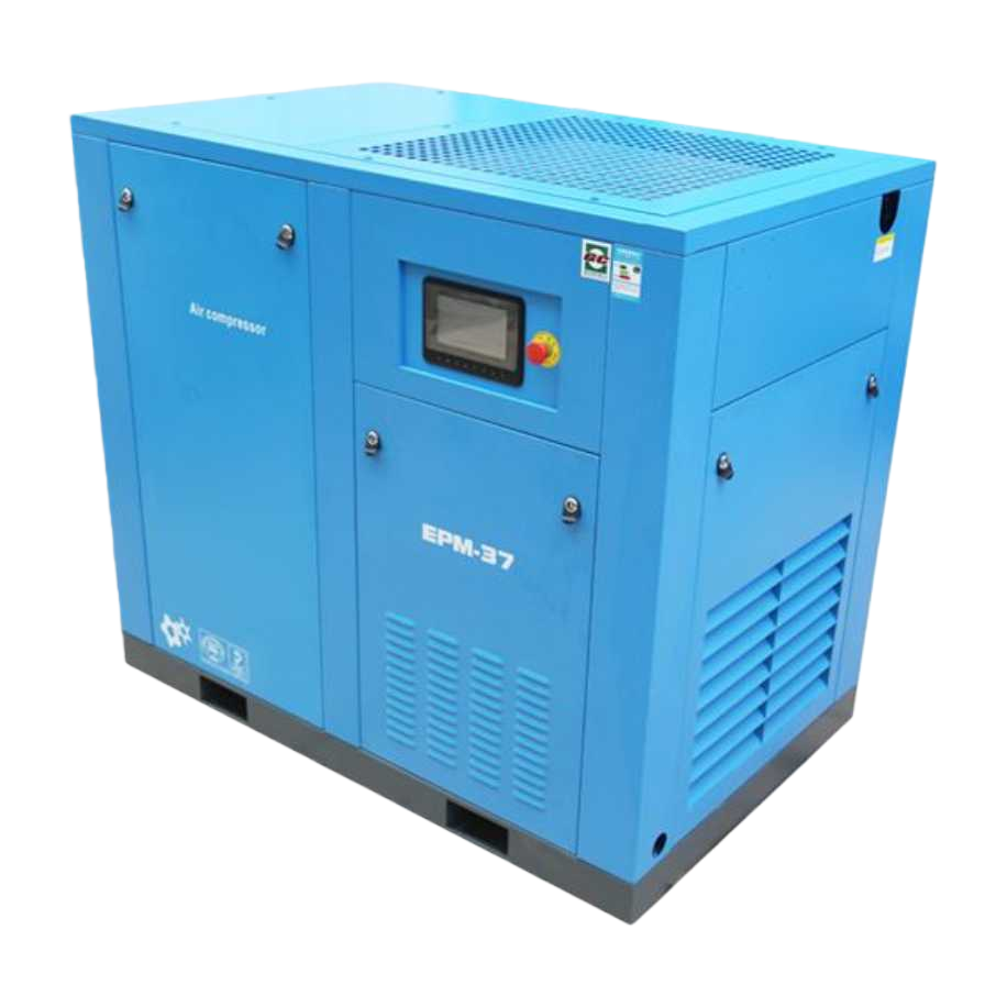 The industrial-grade blue screw air compressor operates quietly, energy-saving, efficiently and stably Item Picture