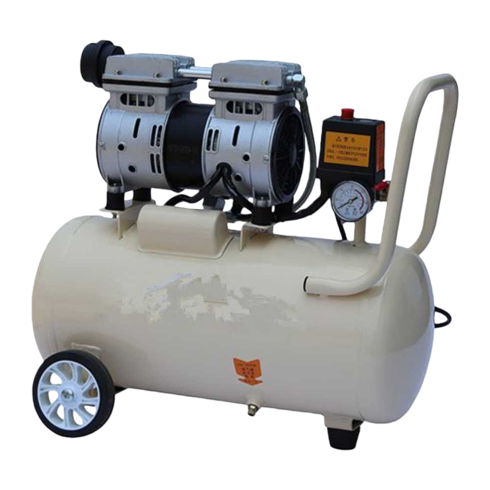 Beige air storage tank air compressor, stainless steel tank body industrial-grade silent air compressor Item Picture