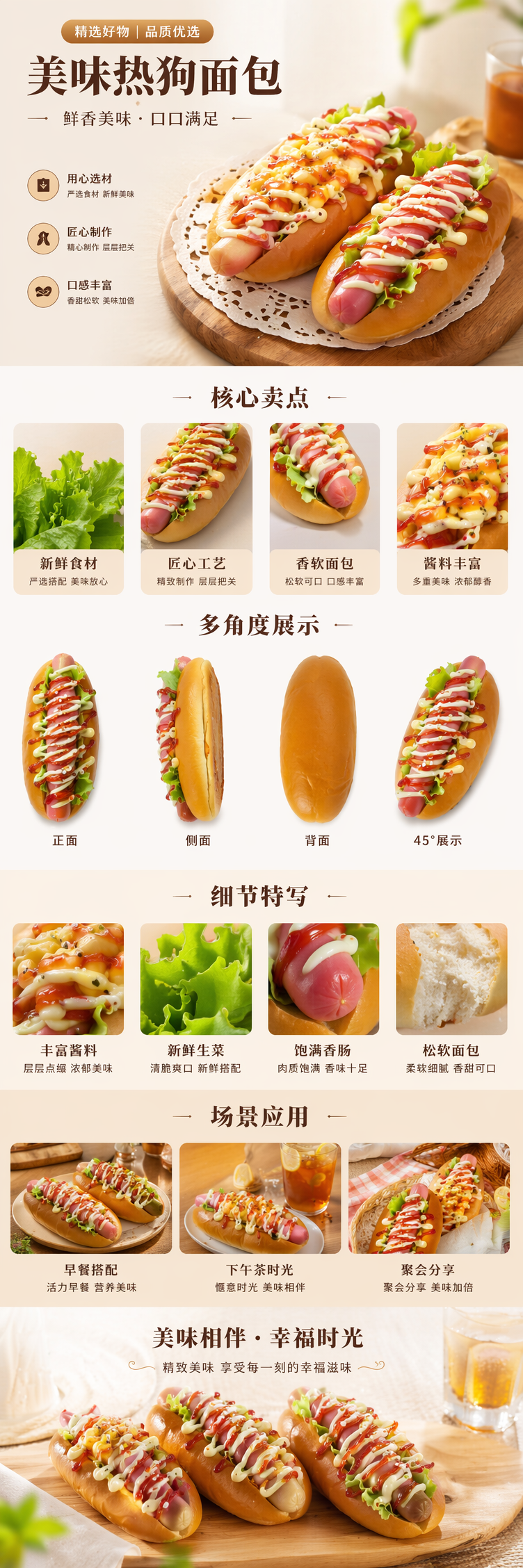黑色托盘六份装饰热狗配粉色香肠绿色生菜红色番茄酱黄色芥末白色沙拉酱 pic 1