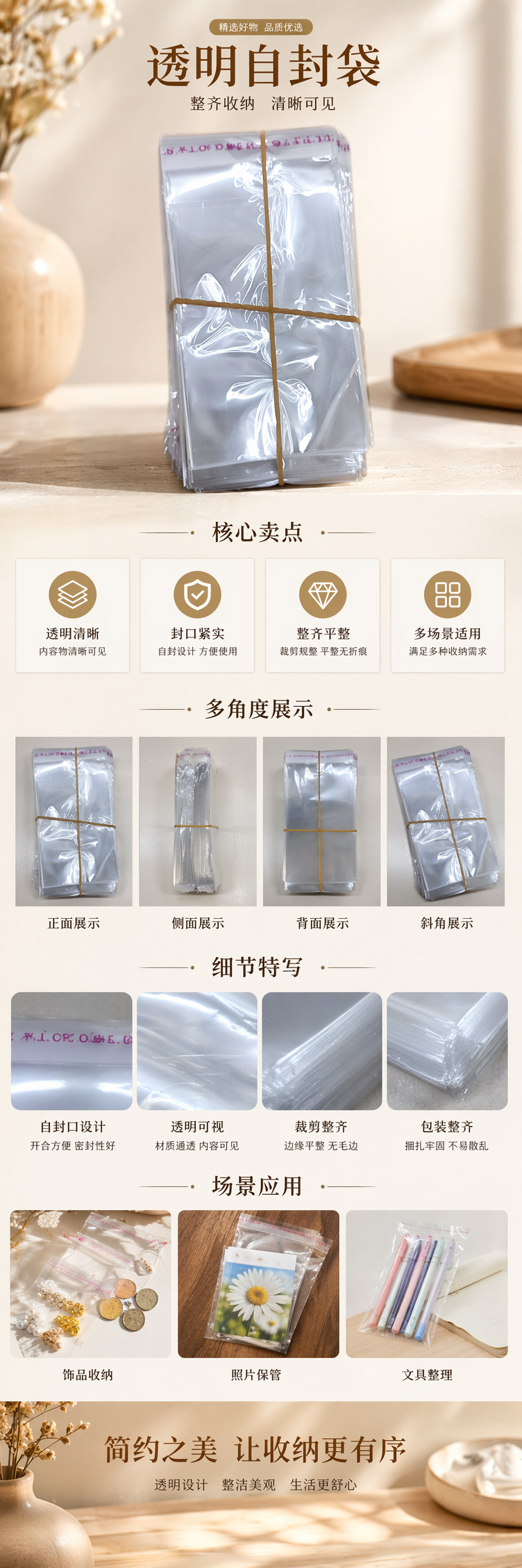 透明塑料袋堆叠式收纳袋加厚防漏家用厨房保鲜密封 pic 1