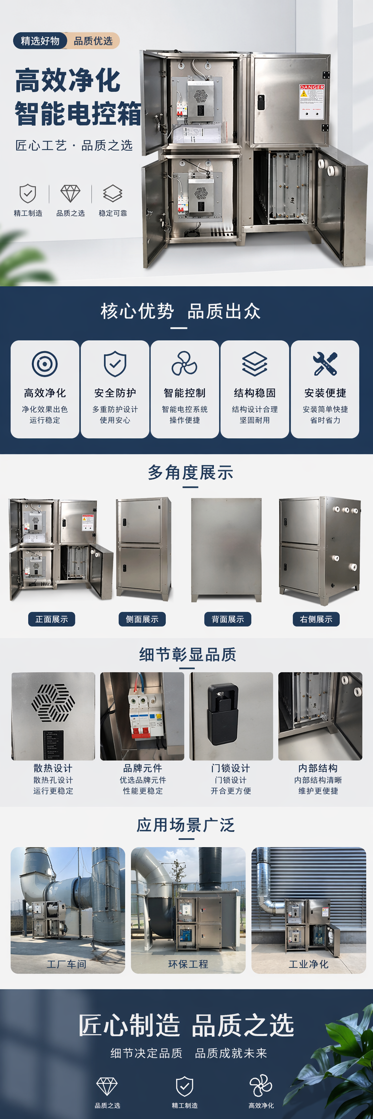 不锈钢电气控制柜 工业级防水防尘配电箱 定制尺寸可选 pic 1