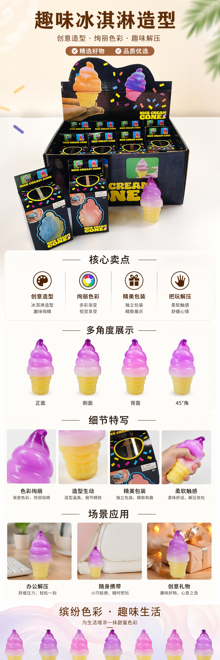 黑色冰淇淋玩具展示盒 pic 1