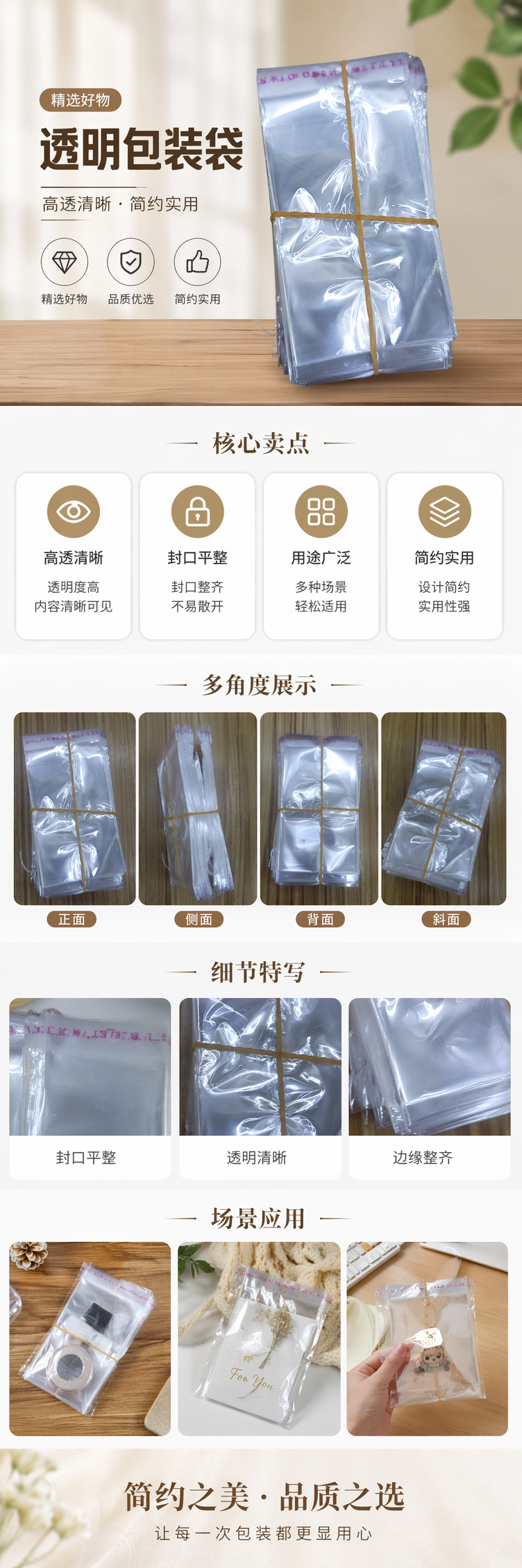 透明塑料袋堆叠式收纳袋加厚防漏家用厨房食品保鲜 pic 1