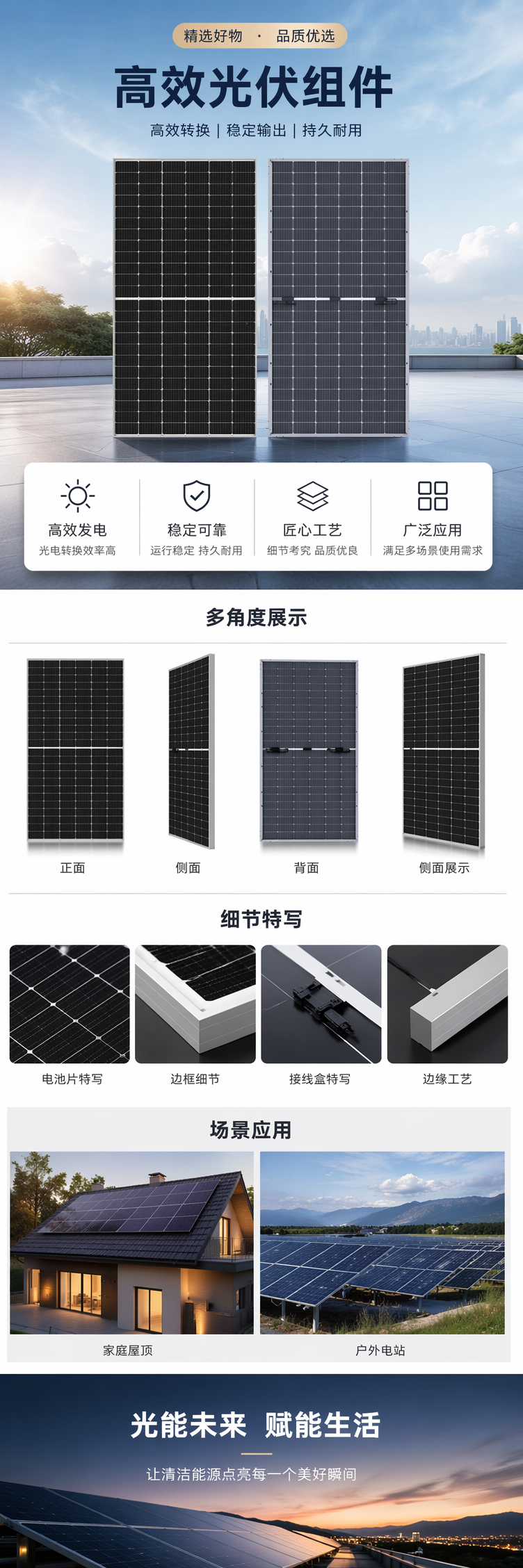 黑色太阳能电池板光伏组件  太阳能板太阳能灯专用 pic 1