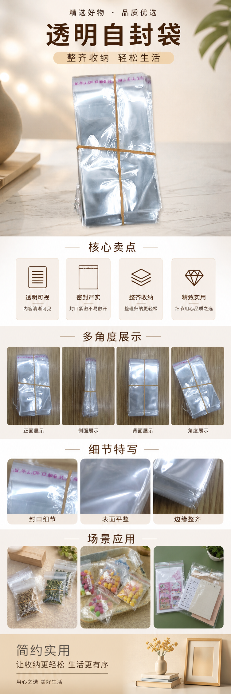 透明塑料袋堆叠式加厚食品级厨房保鲜收纳袋 pic 1