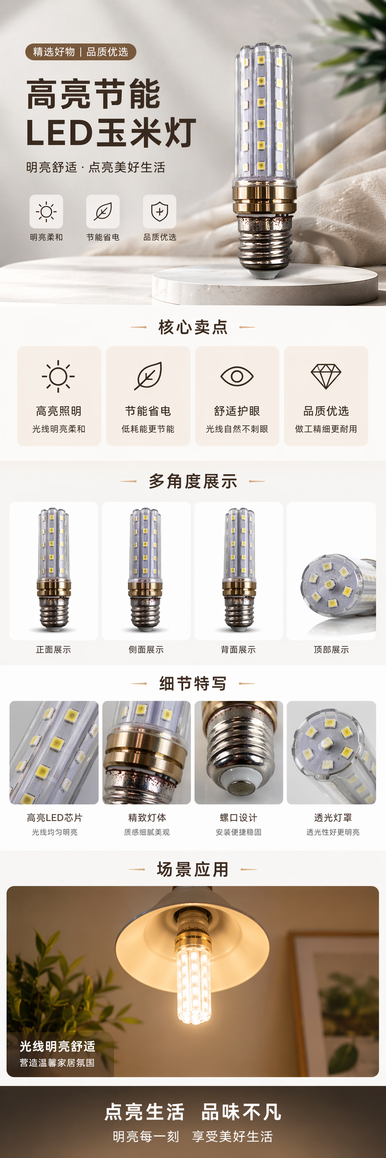 美规透明外壳LED球泡灯智能变色节能灯泡400W 50W pic 1