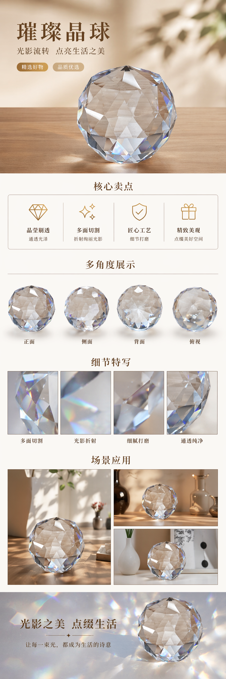 透明水晶球摆件家居装饰创意桌面装饰品详情1