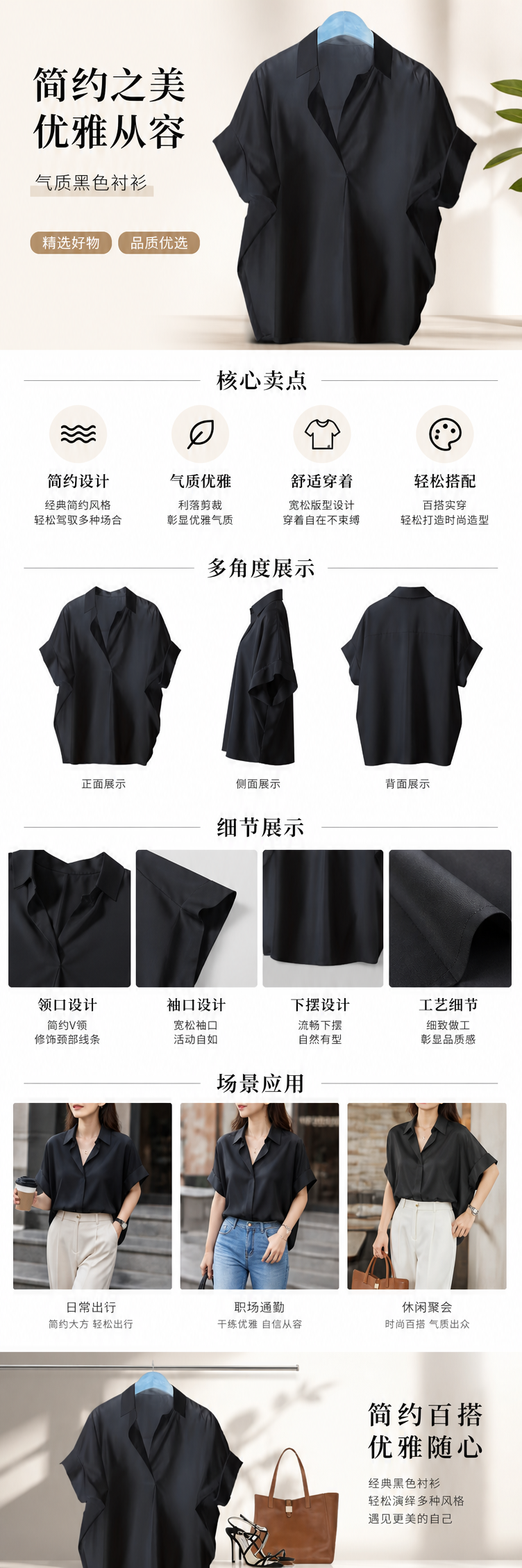 复古港味短袖衬衫女2026夏新款洋气百搭白色衬衣宽松蝙蝠袖领上衣103641817详情1