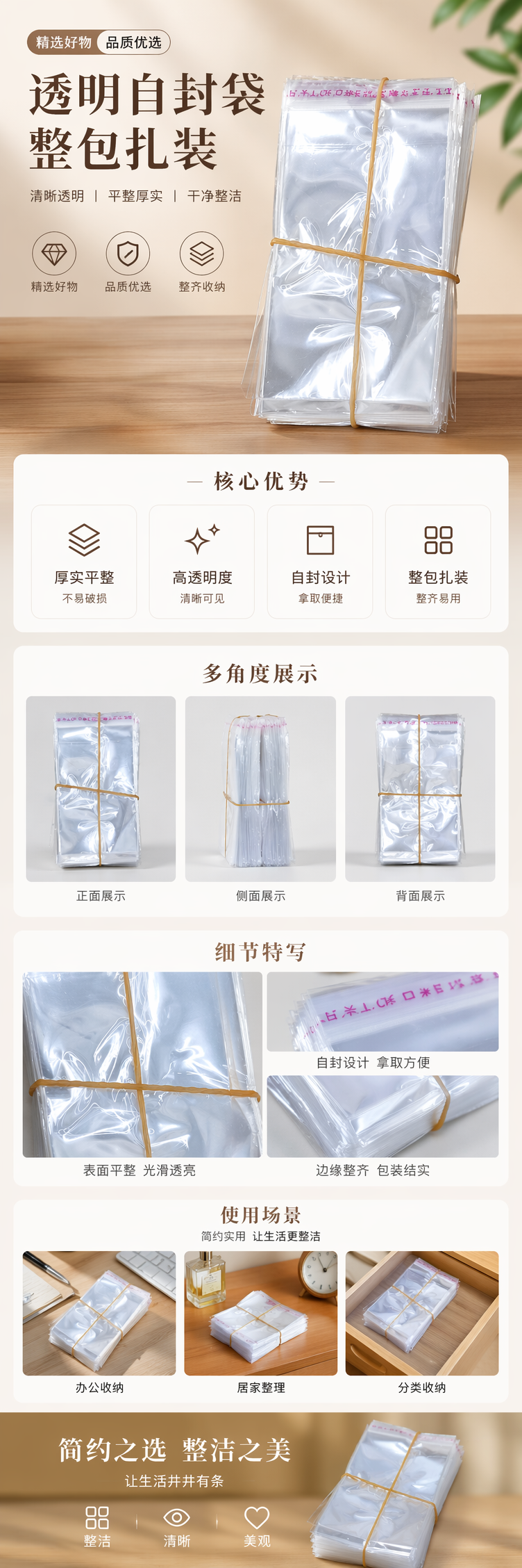 加厚透明堆叠塑料袋厨房食品保鲜收纳家用 pic 1