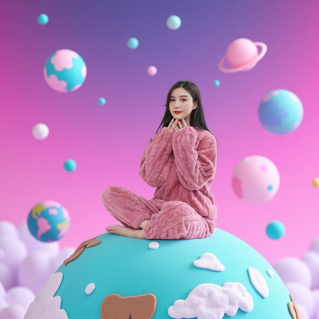 粉色毛绒睡衣套装女加厚珊瑚绒居家休闲两件套