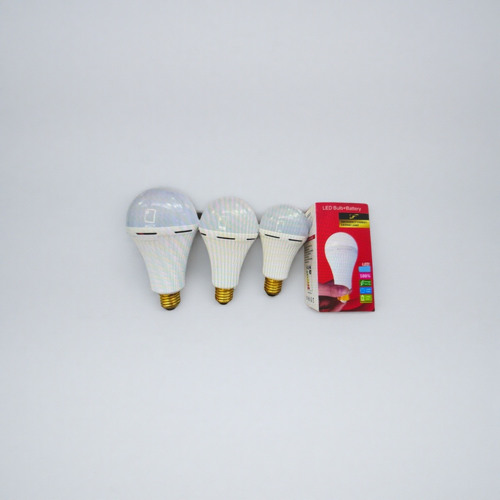The white LED emergency bulb is a household rechargeable type that automatically lights up 3W when power is off Specification image