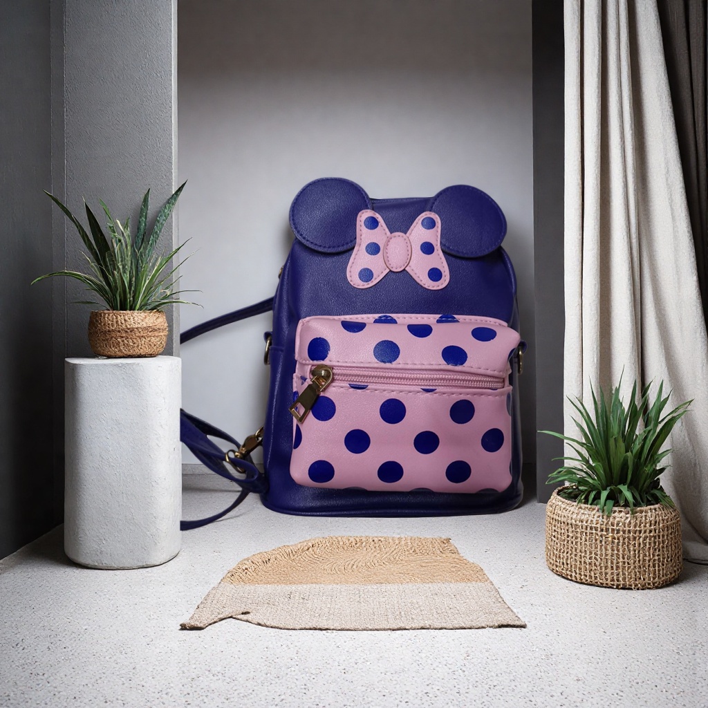 ميني زرقاء حقيبة أطفال حقيبة كرتونية جميلة Specification image