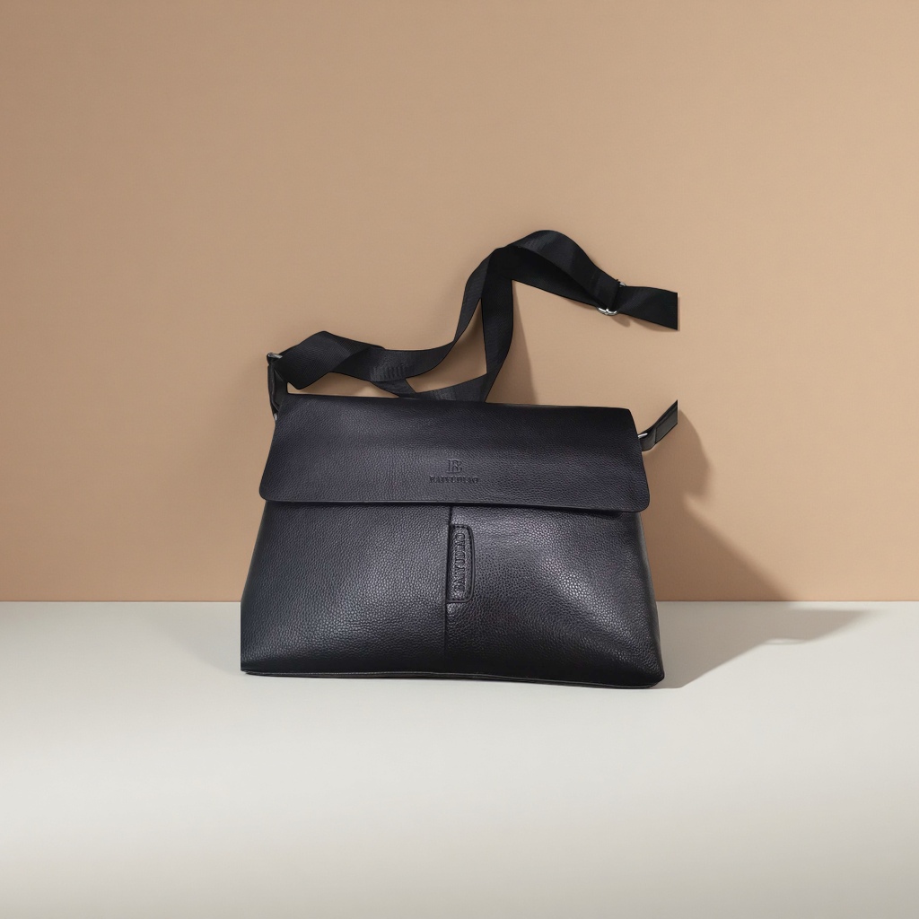 Black leather crossbody bag, a versatile, fashionable and lightweight single-shoulder bag for women's daily commuting Application Scenario