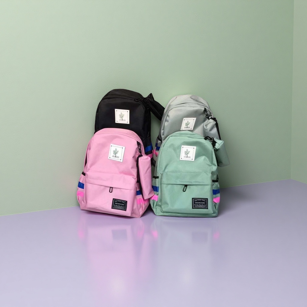 Colorful backpack, fashionable student commuting, large-capacity, lightweight and wear-resistant travel backpack details Picture
