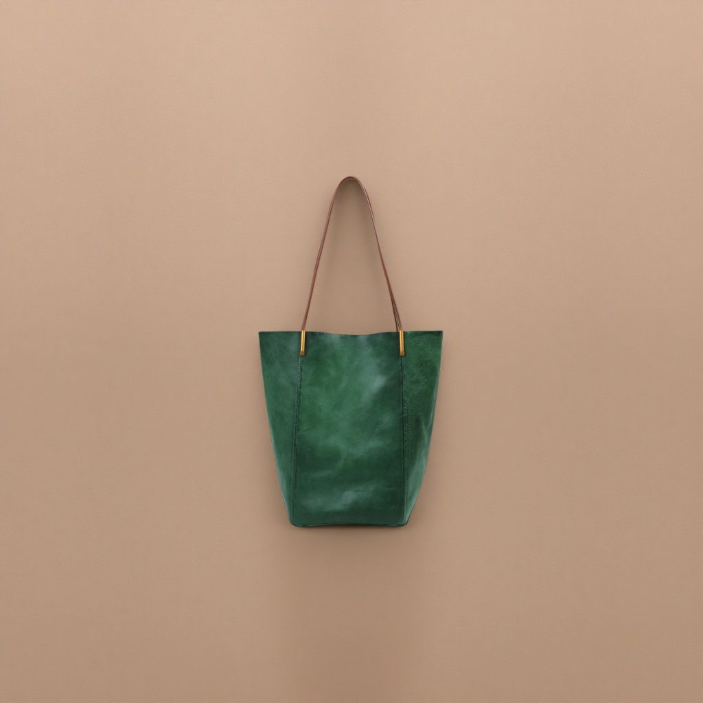 The green tote bag has a large capacity for commuting, is a simple and versatile shoulder bag for women's daily use Application Scenario
