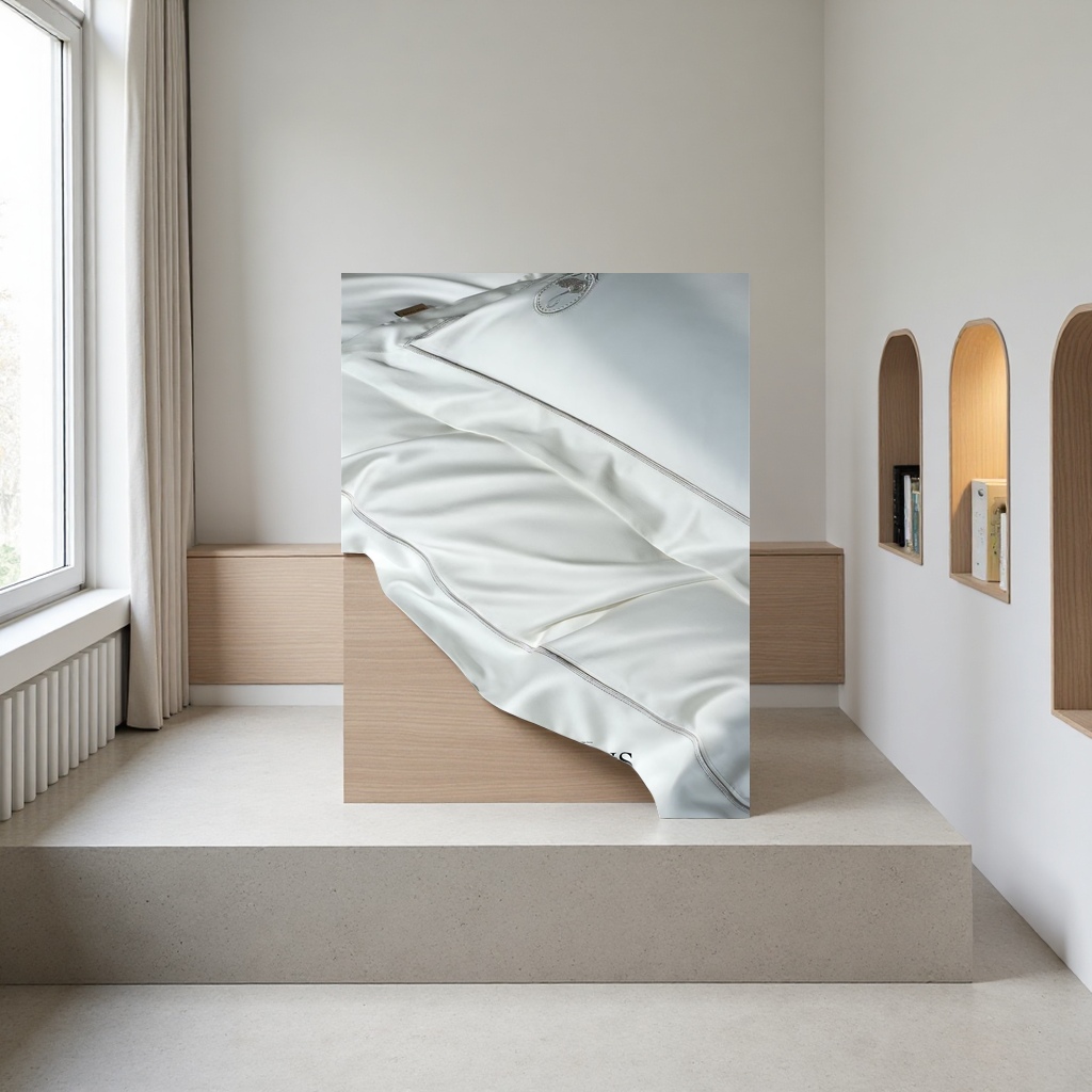 White pure cotton bedding set of four pieces, including duvet cover, pillowcase and bed sheet Application Scenario