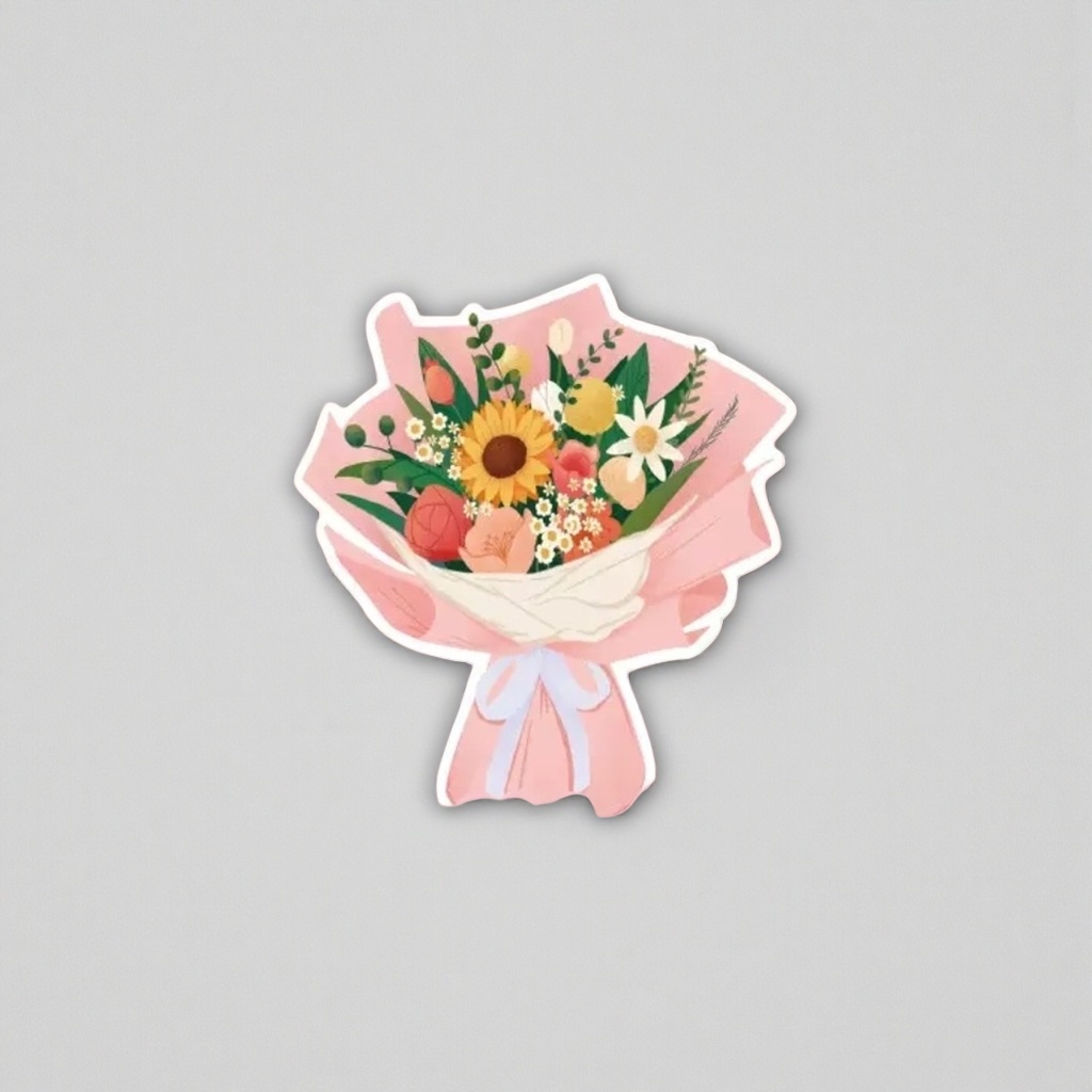 粉色背景+花束卡片产品图