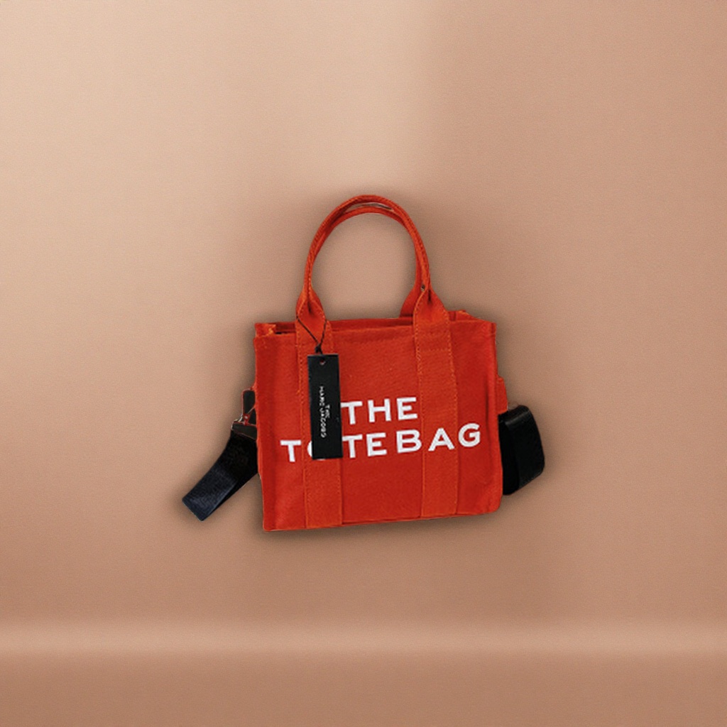 Orange tote bag, large-capacity commuter handbag, shoulder bag, casual and fashionable women's bag