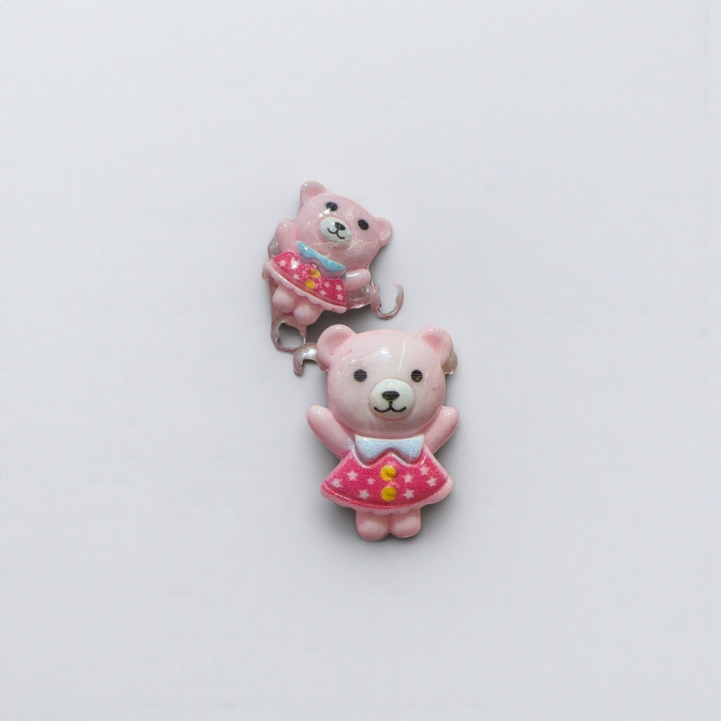 粉色珍珠项链配小熊吊坠 时尚简约女士饰品