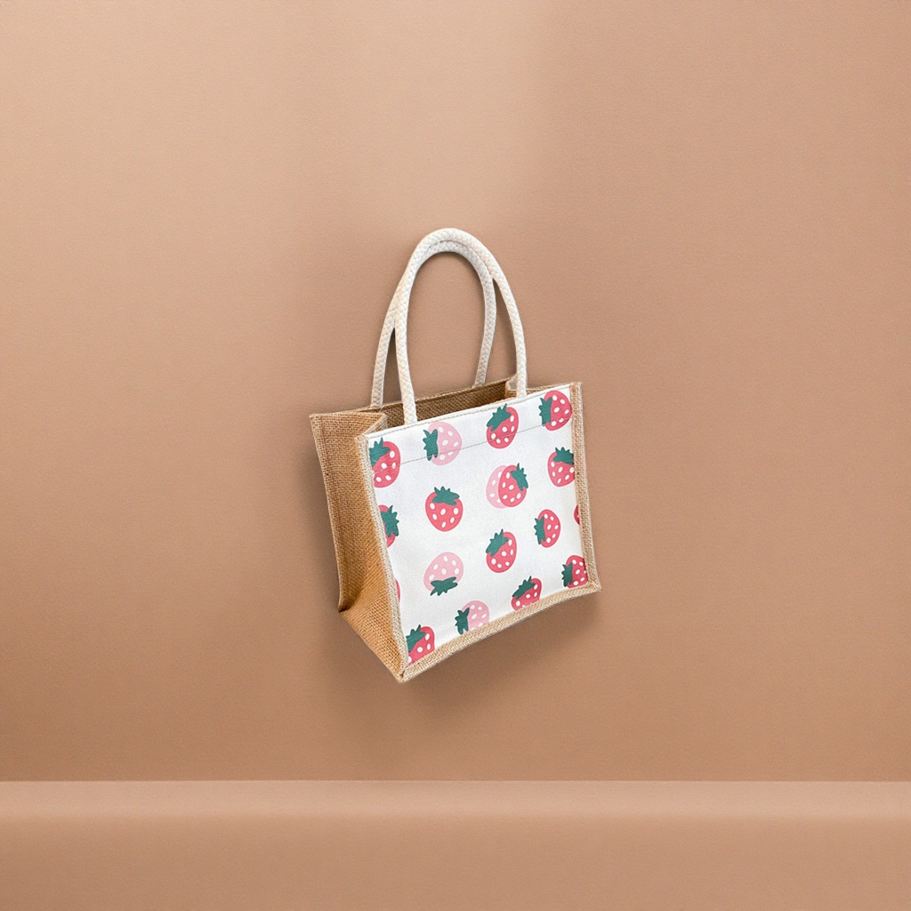 Strawberry-patterned handbag is a fashionable and versatile single-shoulder crossbody bag for women