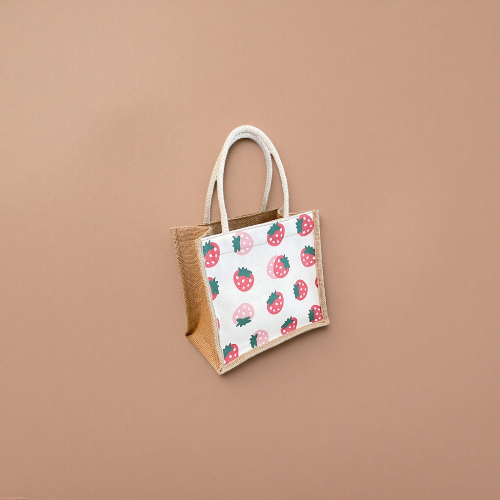 Strawberry-patterned handbag is a fashionable and versatile single-shoulder crossbody bag for women details Picture