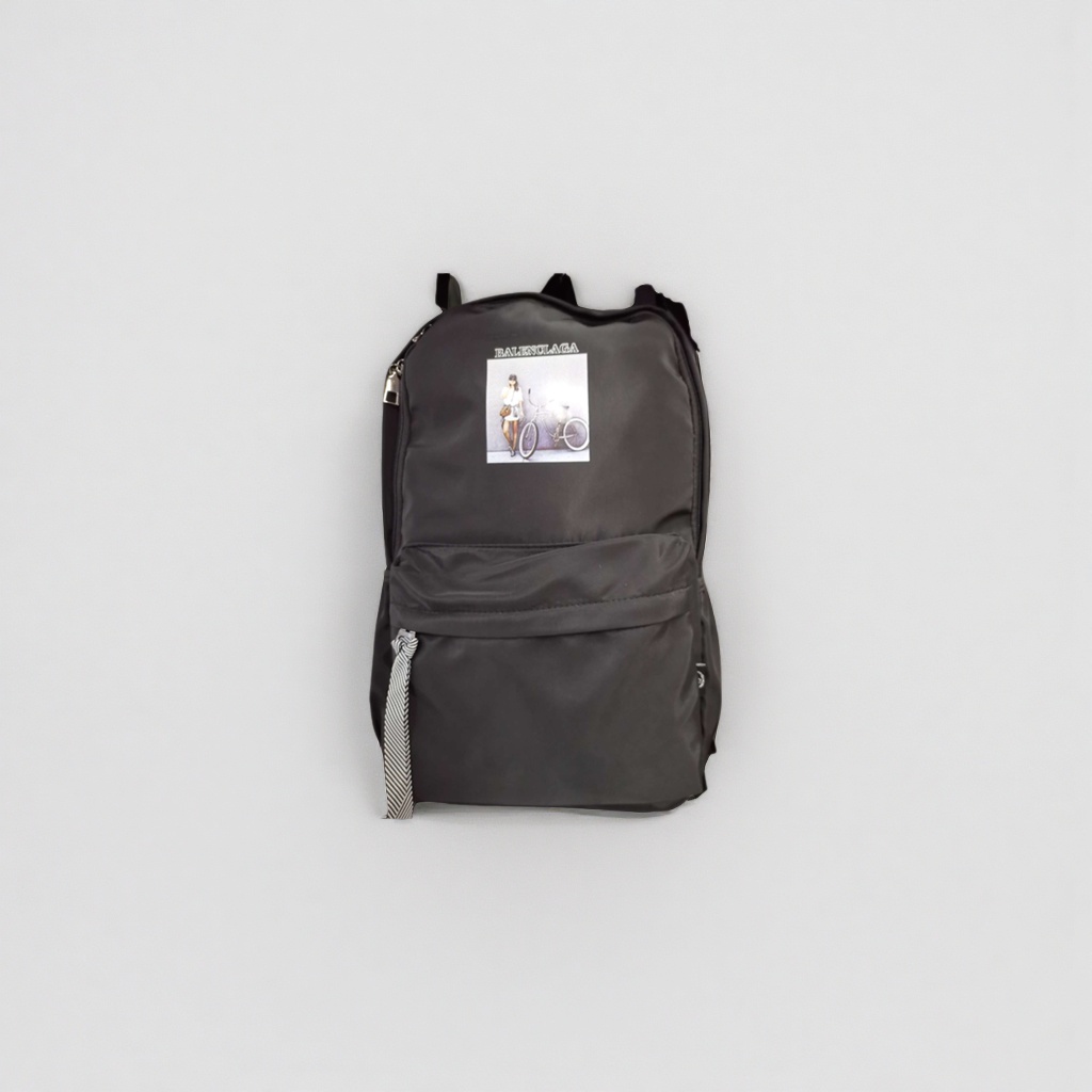 黑色简约商务休闲背包 男女通用轻便大容量通勤包 Specification image