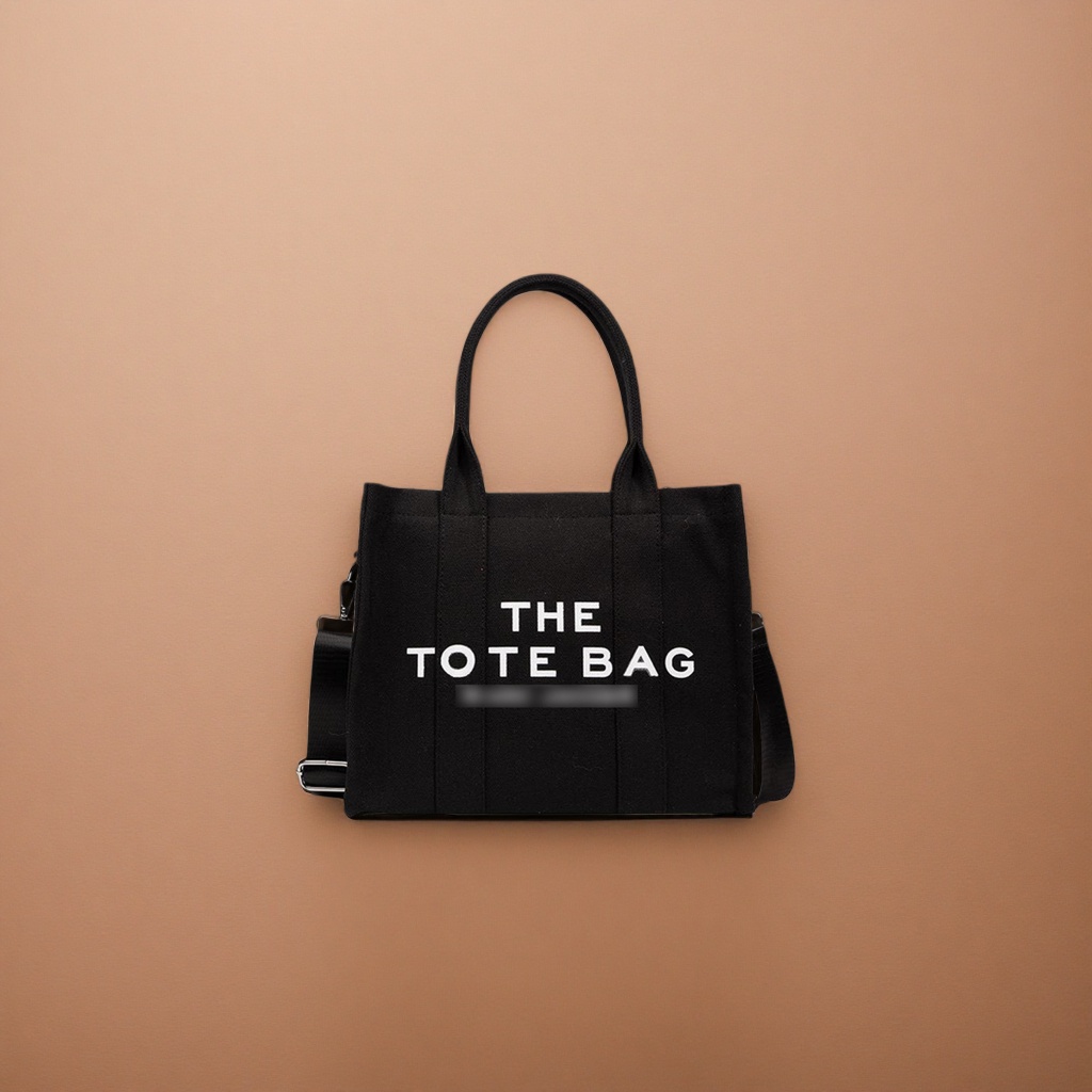 Black tote bag, large-capacity commuter hand and shoulder bag, fashionable and versatile for women details Picture