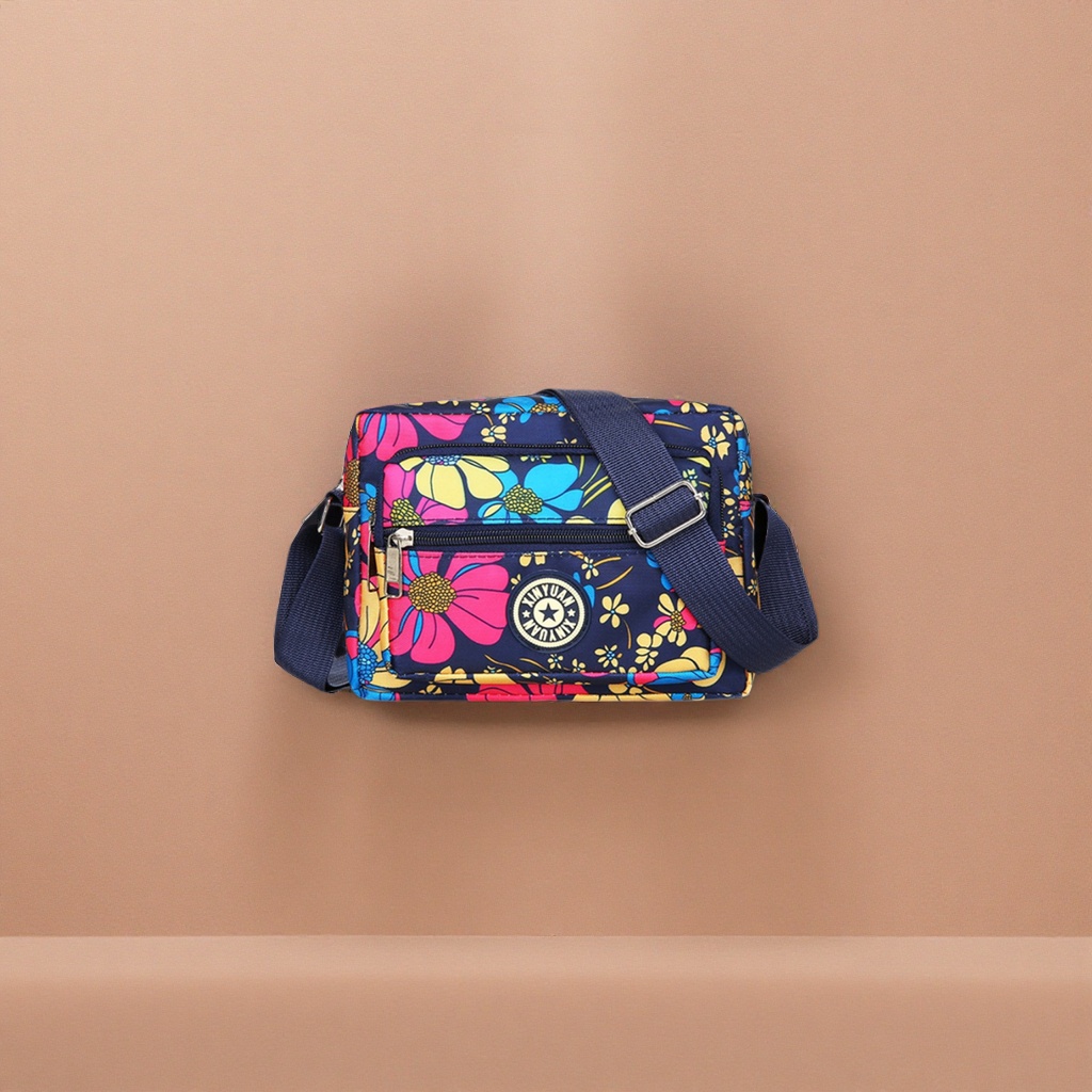 Colorful floral pattern crossbody bag, a fashionable, versatile and lightweight single-shoulder bag for women