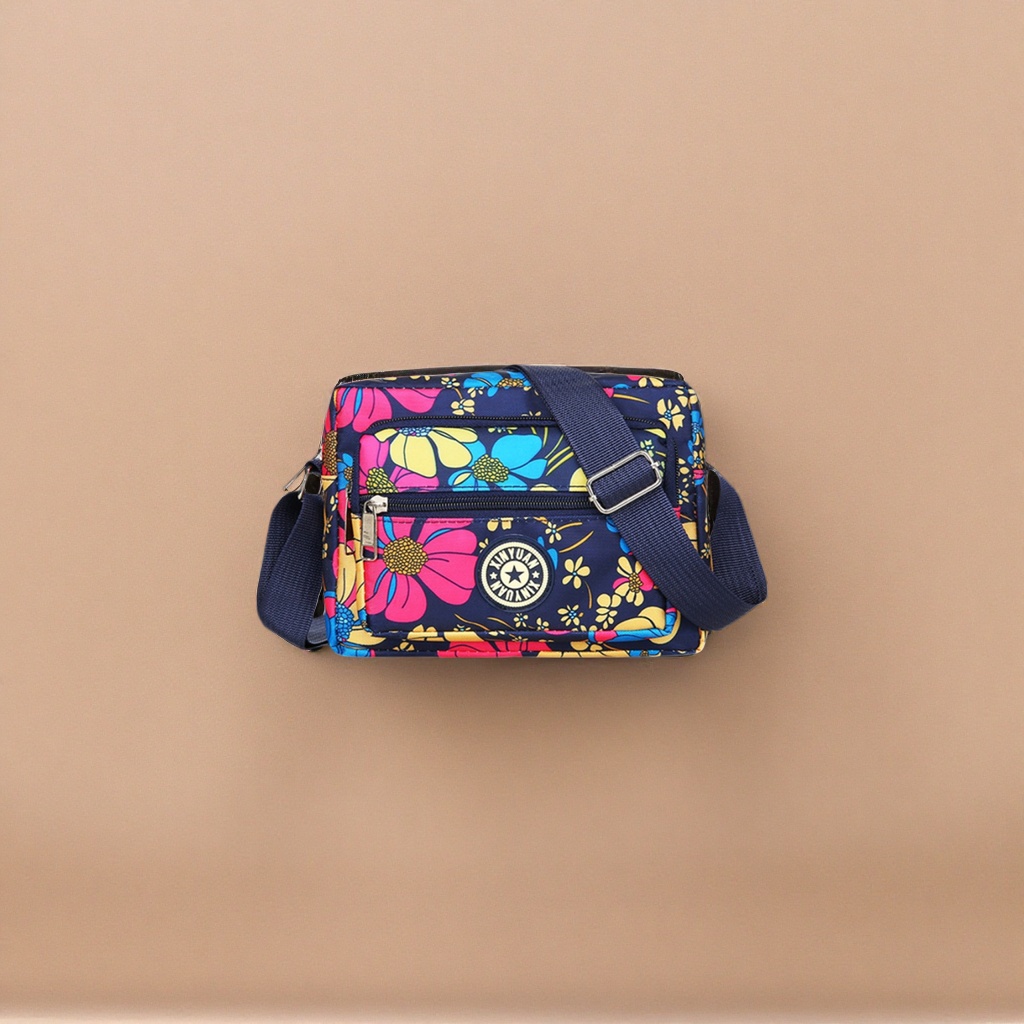 Colorful floral pattern crossbody bag, a fashionable, versatile and lightweight single-shoulder bag for women details Picture