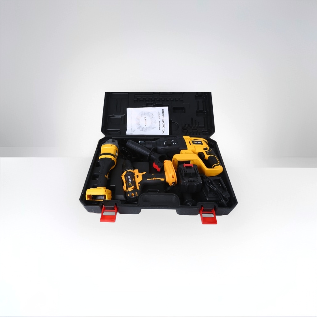 黄色黑色电动工具套装含充电钻多功能家用维修工具 details Picture