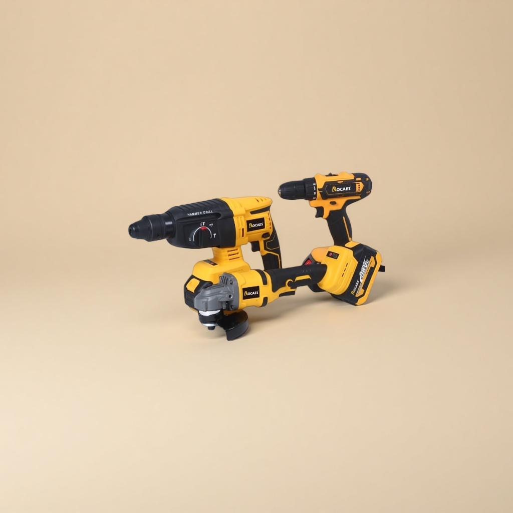 黄色黑色电动工具组合套装 电钻电批多功能家用维修工具 Specification image