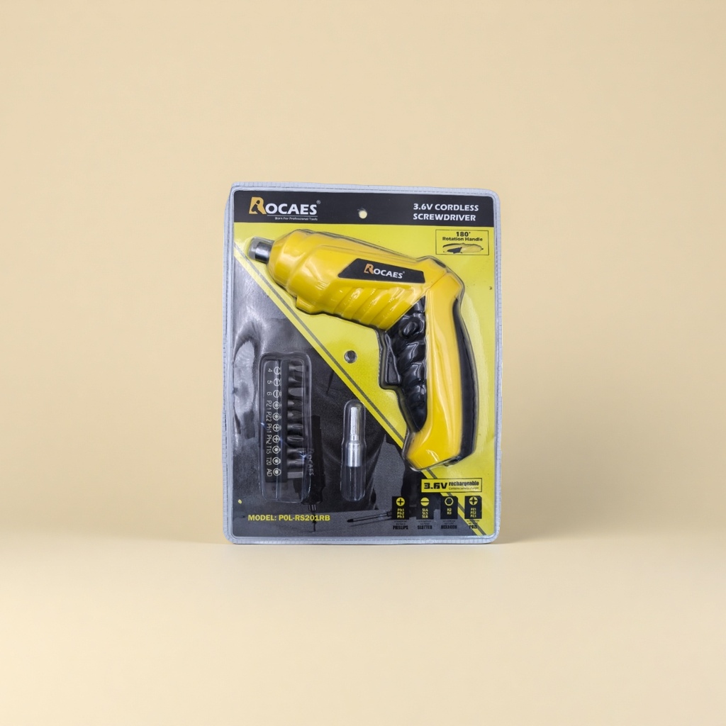 黄色电动螺丝刀合金钢批头家用维修工具套装含充电器 Specification image