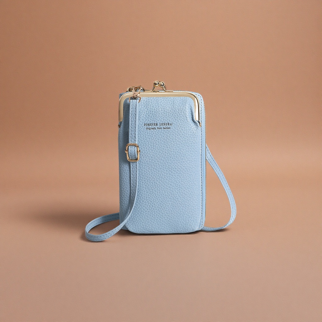 The light blue textured mobile phone case is a fashionable, simple, scratch-resistant and wear-resistant portable model details Picture
