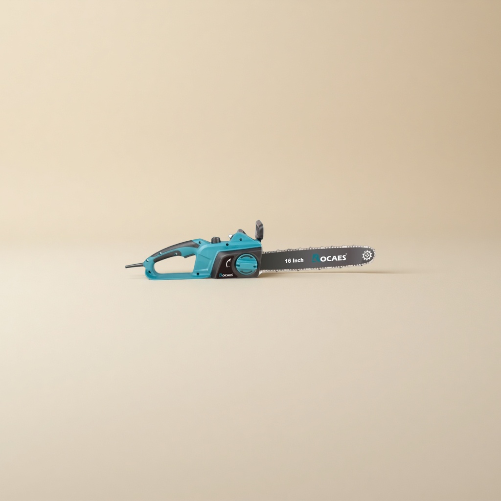 The blue-black electric chain saw is a portable lithium battery chain saw for home use, which is quiet and highly efficient Application Scenario