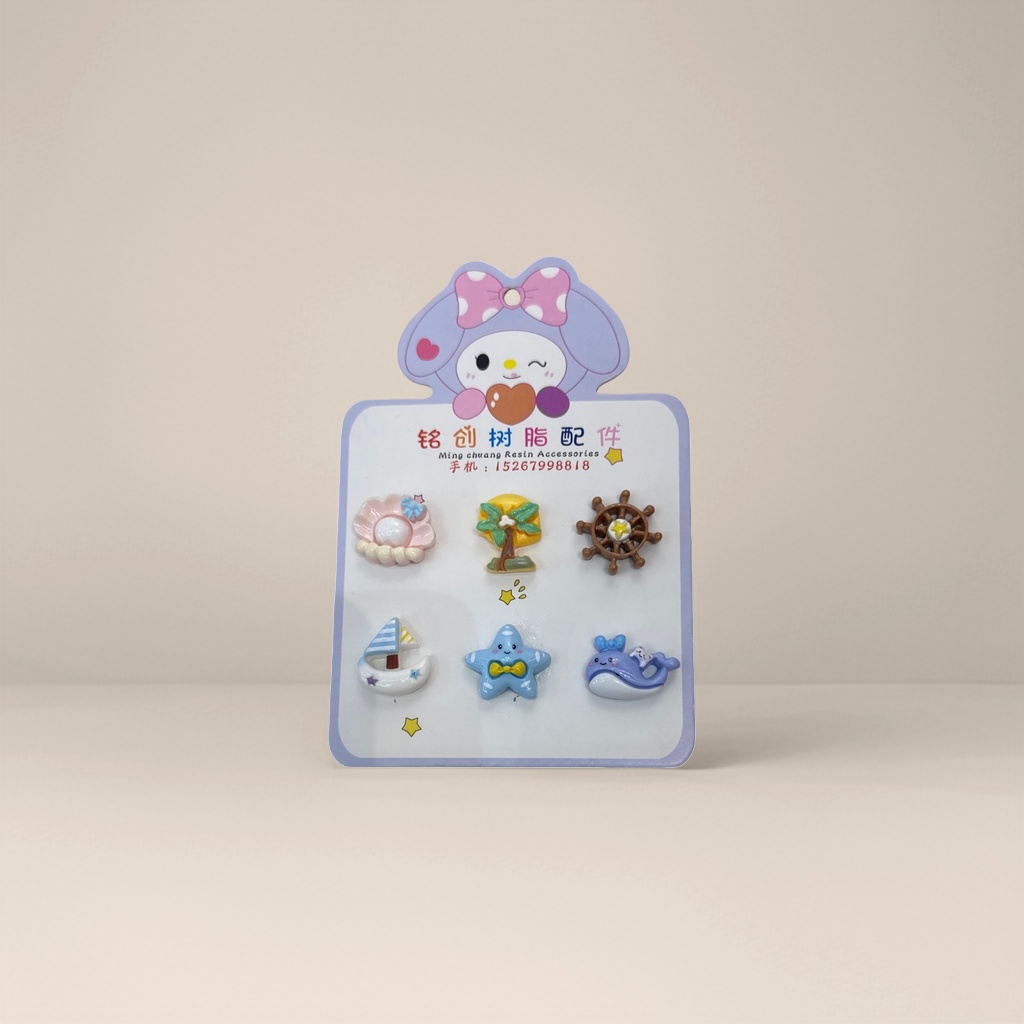 Purple cartoon hanging card with resin accessories, fashionable and cute decorative hanging piece diy accessories