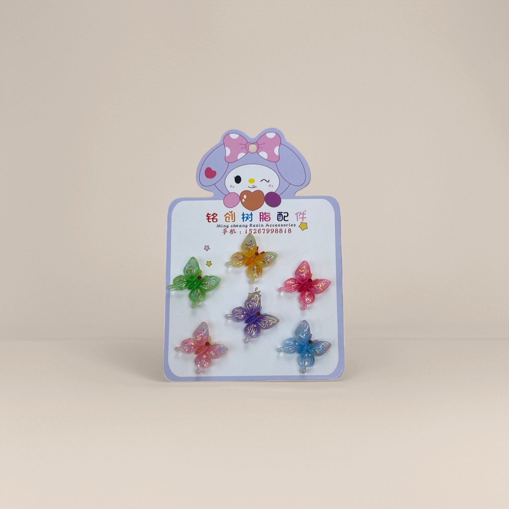 Colorful butterfly hair clips, cute headwear for girls, sweet style, diy resin hair clips, multiple colors to choose from