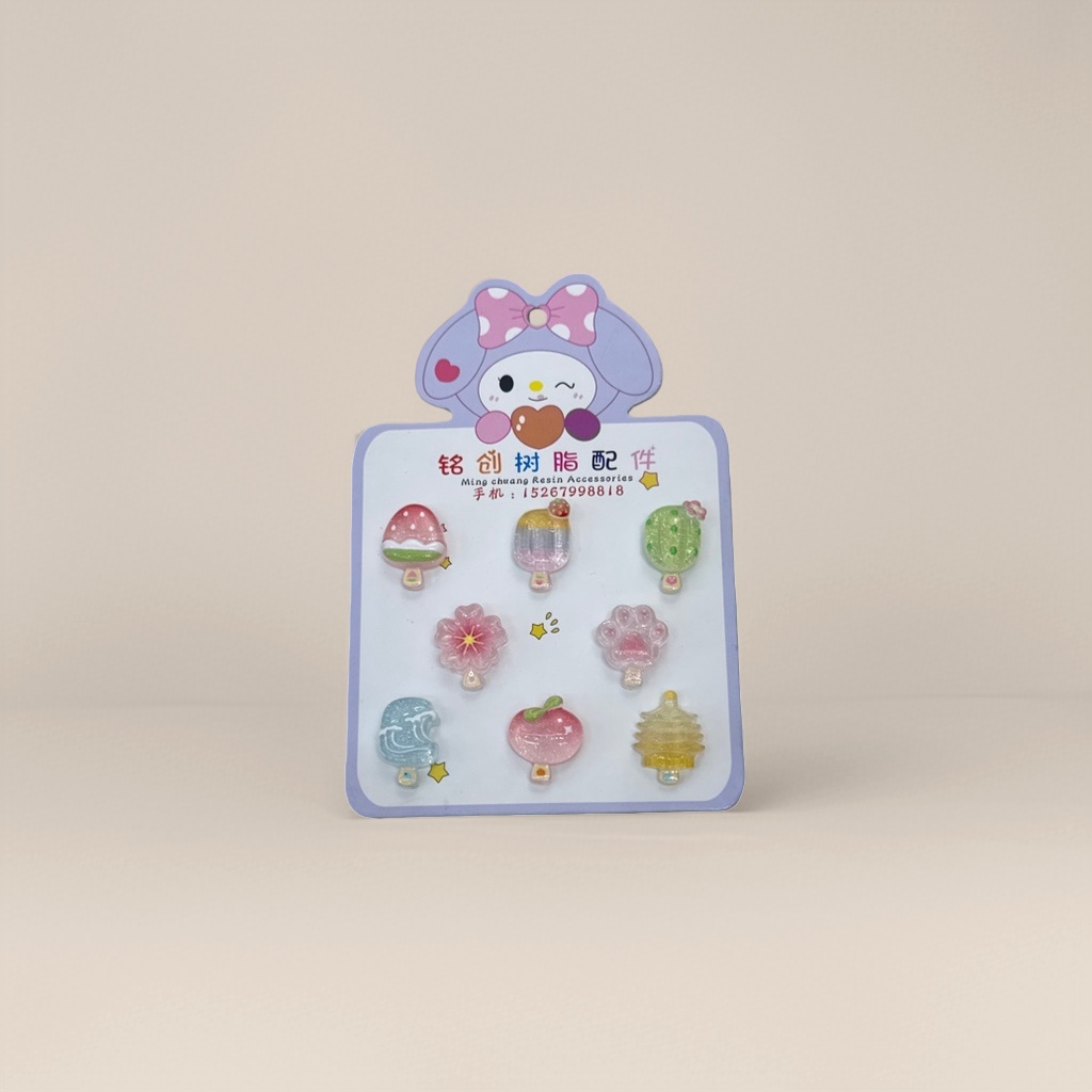 Colorful resin hanging card accessories are exquisite and durable, made of DIY handcrafted materials