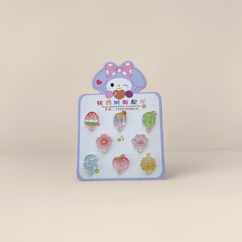 Colorful resin hanging card accessories are exquisite and durable, made of DIY handcrafted materials details Picture