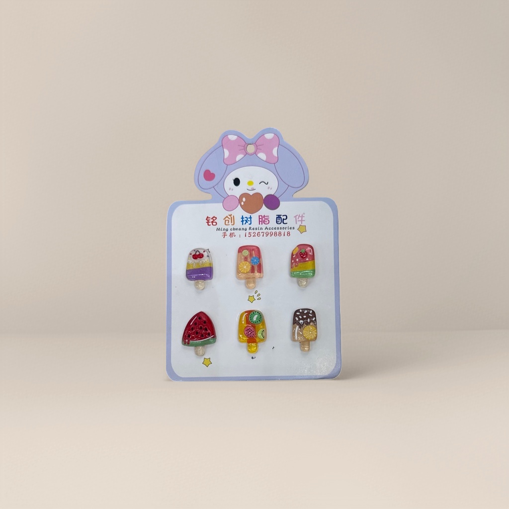 Colorful ice cream shaped resin handmade DIY accessories, cute dessert-style decorative materials Application Scenario