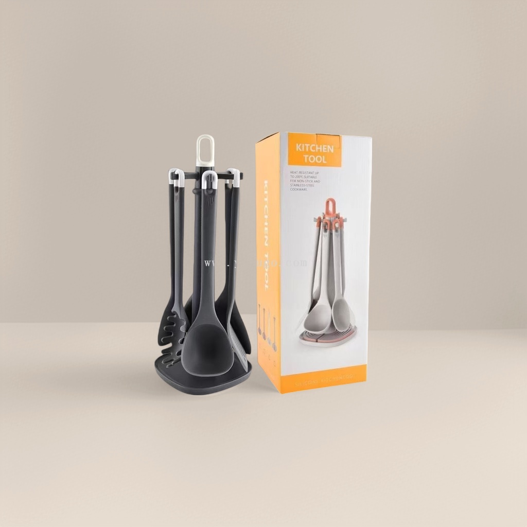 黑色硅胶厨具套装 耐高温防烫厨房烘焙工具套装图