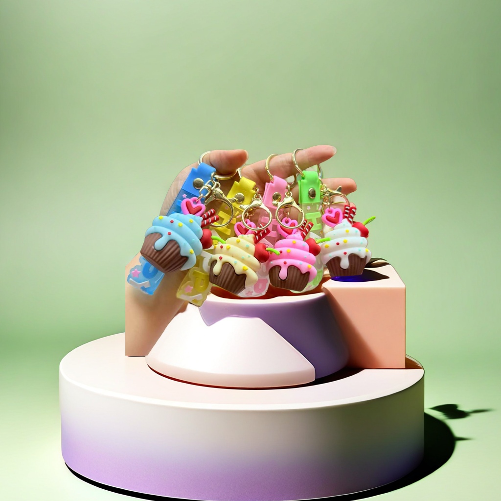 Colorful dessert cake-shaped keychains, cute and fun pendants, girls' gifts Application Scenario
