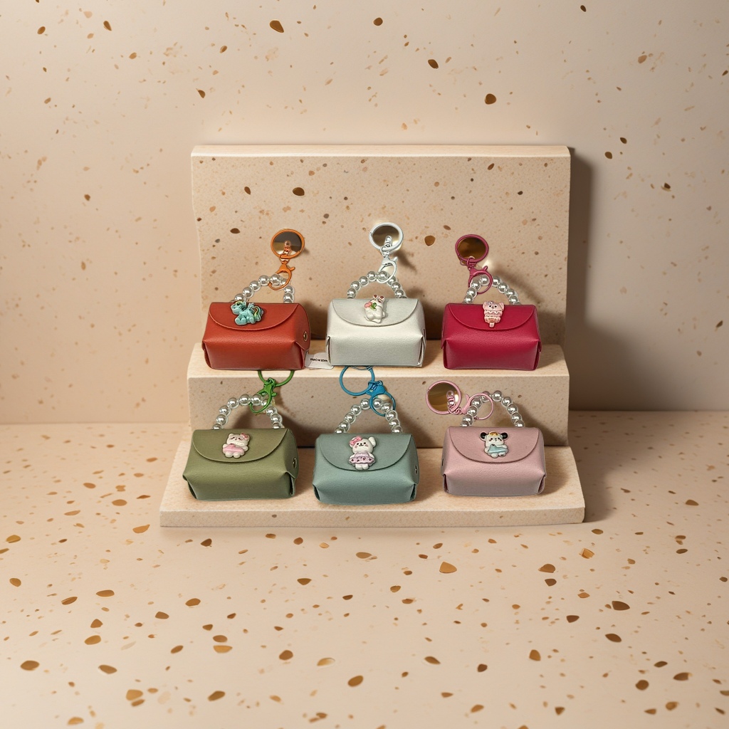 Colorful small bag keychain, cute mini pendant, portable decoration for girls