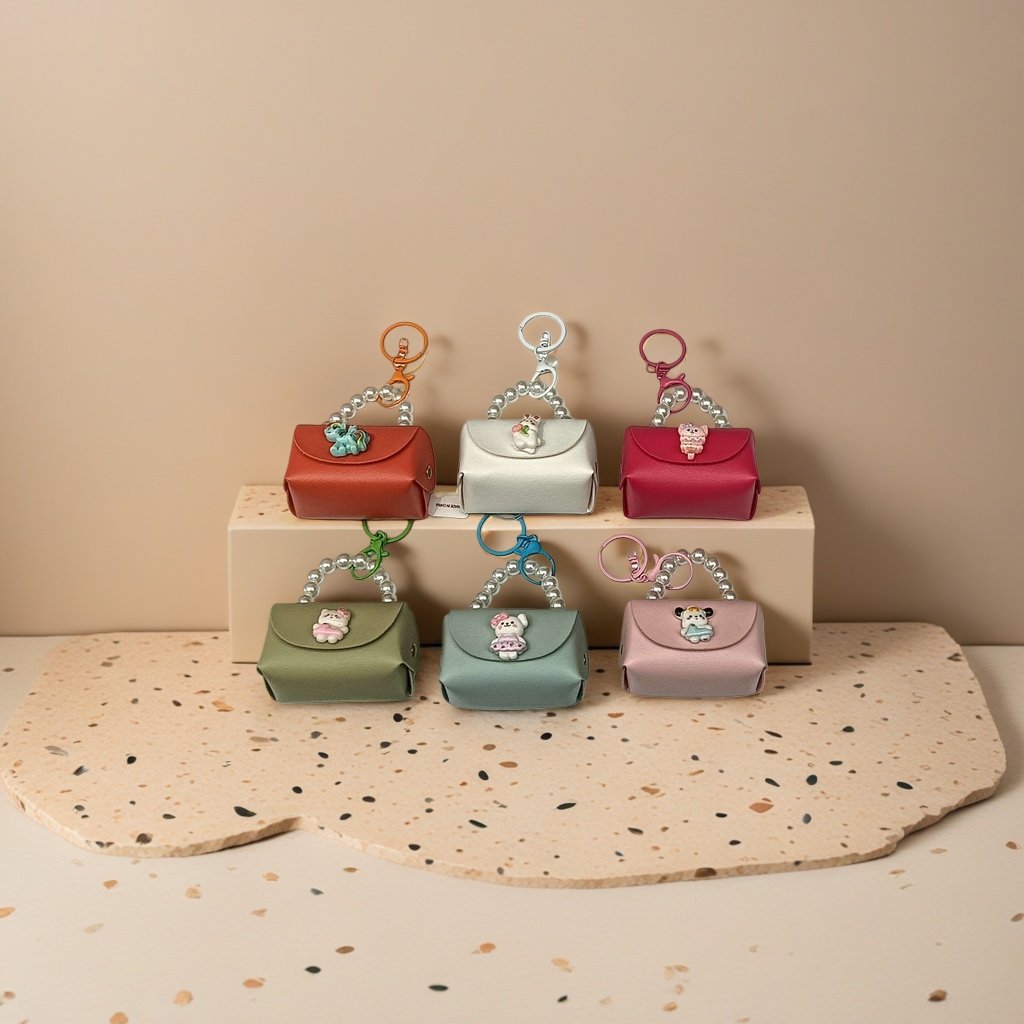 Colorful small bag keychain, cute mini pendant, portable decoration for girls details Picture