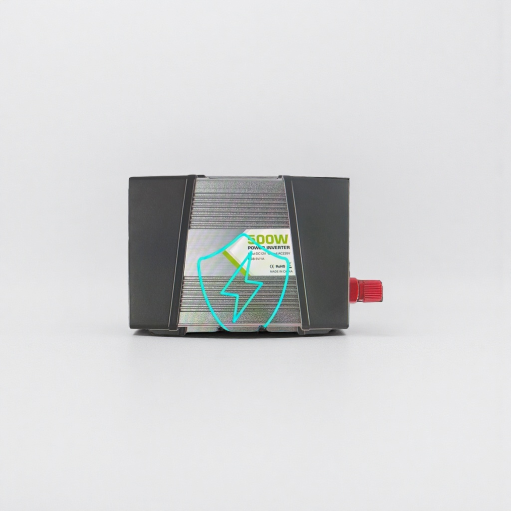 黑色500W车载电源逆变器 直流转交流 12V转220V 家用办公备用